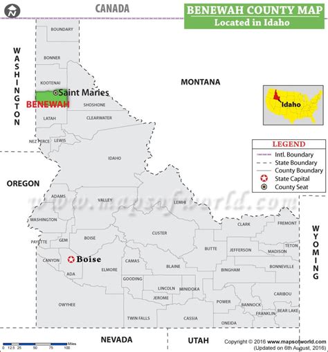 Benewah County Map, Idaho