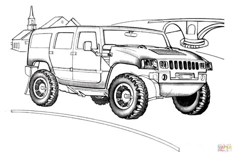 Hummer H2 coloring page | Free Printable Coloring Pages