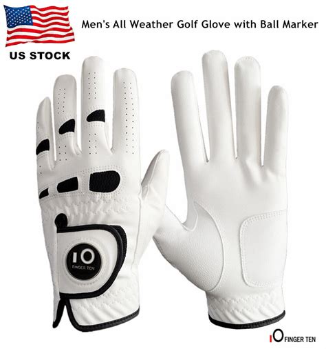 Golf Gloves Mens Ball Marker 2 Pack Left Hand Right Lh Rh Leather Grip Large US | eBay