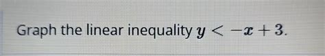 Solved Graph the linear inequality y