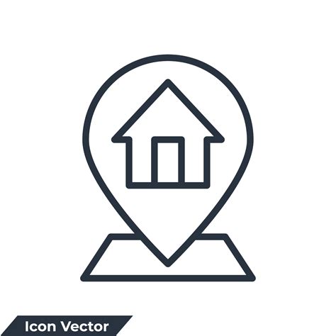 address icon logo vector illustration. Map pointer house symbol ...