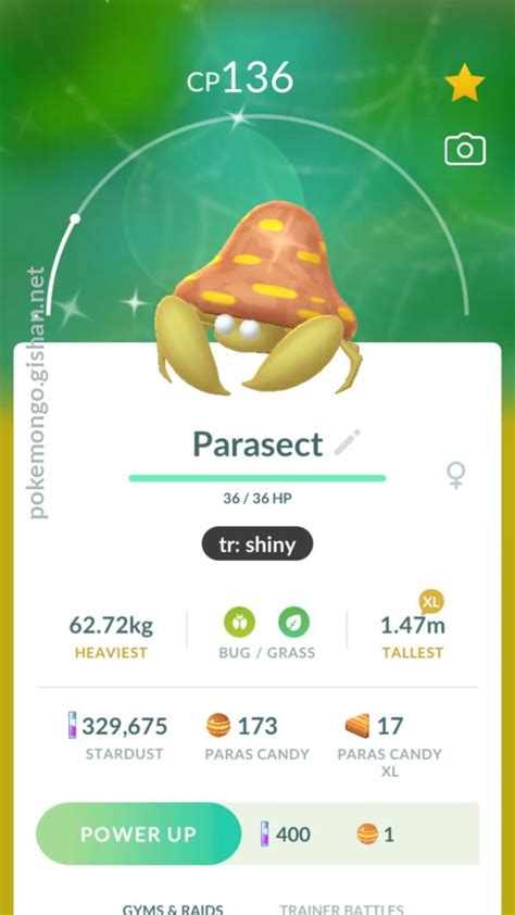 Shiny Parasect - Pokemon Go