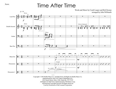 Time After Time (arr. John Willmarth Music) Sheet Music | Javier Colon | Percussion Ensemble