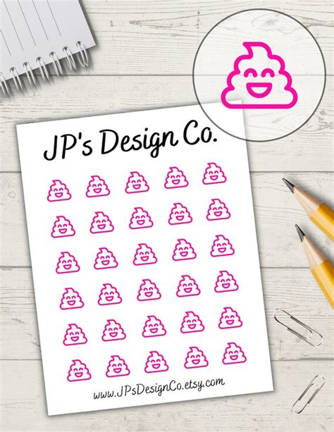 Poop Emoji Stickers - Etsy