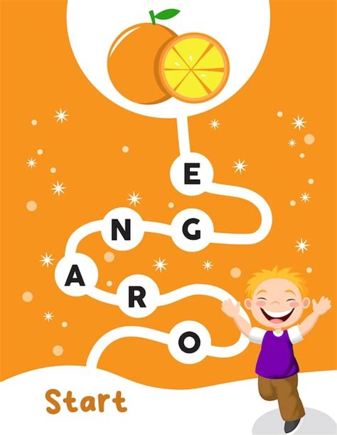 Premium Vector | Teaching material alphabet order of fruits orange