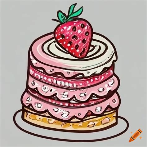 Strawberry holding a cake on Craiyon