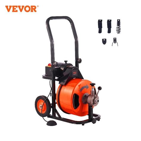 VEVOR Electric Drain Cleaner Machine 75Ft x 3/8Inch Automatic Sink Toliet Floor Tube Plunger ...