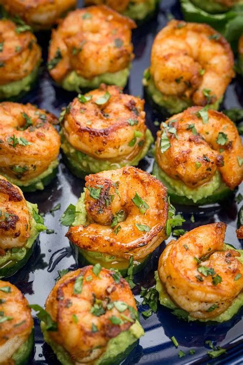 Avocado Cucumber Shrimp Appetizers - NatashasKitchen.com