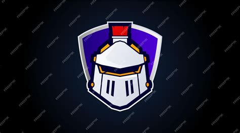 Premium Vector | A knight's shield logo with a shield and a helmet.