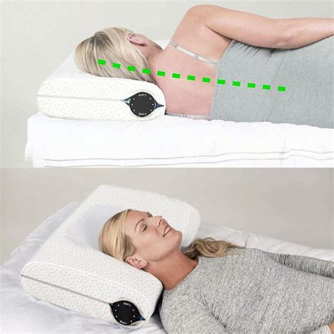 Adjustable Comfort Pillow - Built In Adjustable Neck Roll