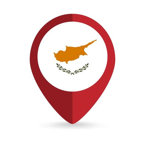 Map pointer with contry Cyprus. Cyprus flag. Vector illustration ...