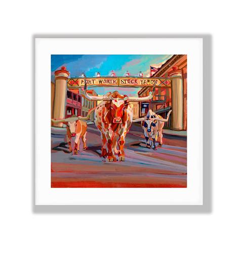 Fort Worth Art Print Fort Worth Stockyard Cowboy Art Print - Etsy | Cow ...