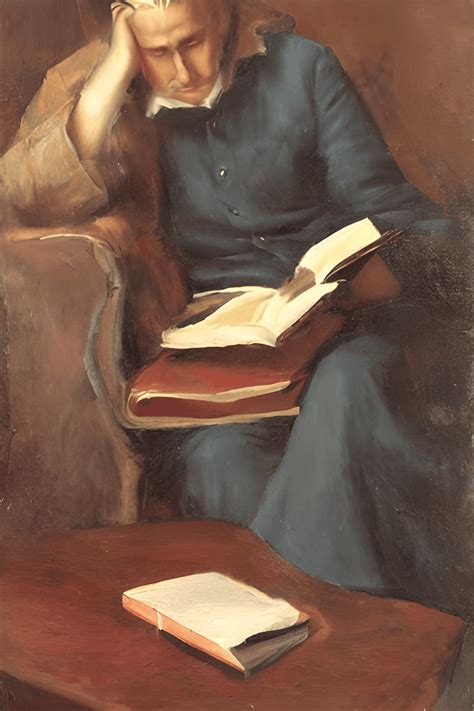 Vintage Oil Painting of a Person Reading a Book · Creative Fabrica