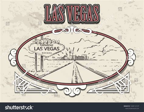 Las Vegas Road Sign Sketch Las Stock Vector (Royalty Free) 1328112137 ...