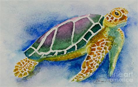 Abstract Sea Turtle Painting by Annette Nilan - Fine Art America