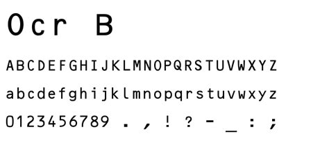 Ocr B Free Font Download - Font Supply