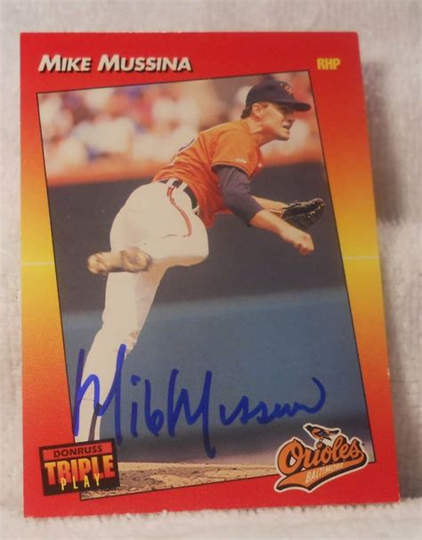 Sale Mike Mussina Orioles Autographed Card by rjandbjcollectibles