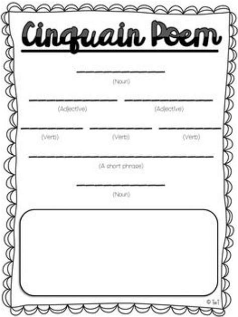 Cinquain Poem Template Printable - Printable Word Searches