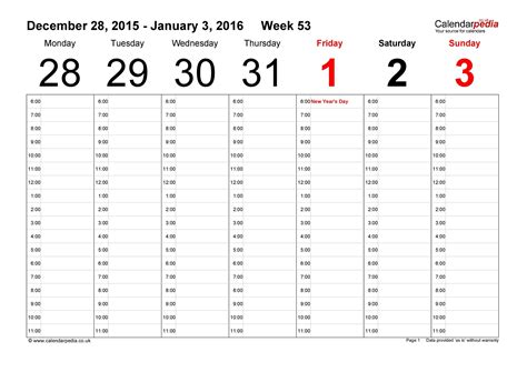 26 Blank Weekly Calendar Templates [PDF, Excel, Word] ᐅ TemplateLab