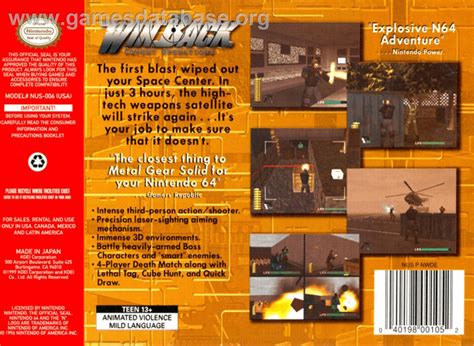 WinBack: Covert Operations - Nintendo N64 - Artwork - Box Back