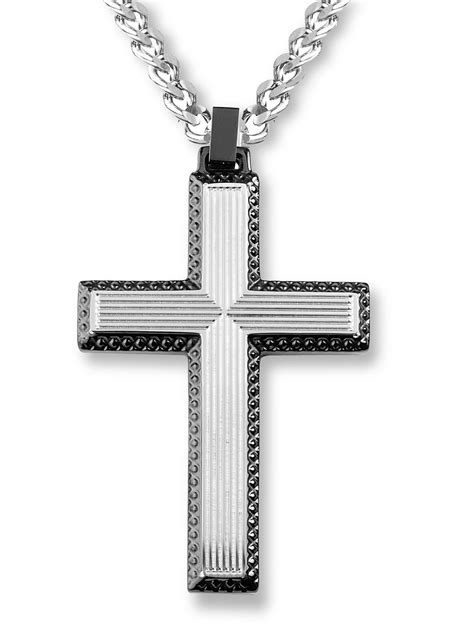 Coastal Jewelry - Coastal Jewelry Two Tone Stainless Steel Textured Cross Pendant - Walmart.com ...