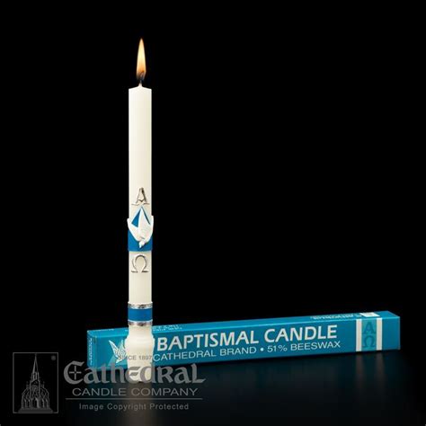 Baptismal Candles 51% Beeswax 25/Case MPN:84100801 Sacramental Cathedral Candle - CatholicShop.ca