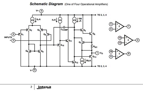 LM2902N Datasheet, LM2902N PDF, Pinouts, Circuit - Intersil