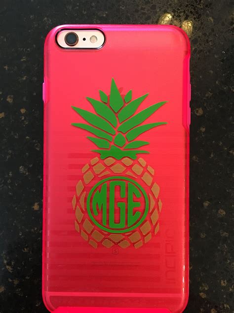 Pineapple monogram on cell phone case. Made with Silhouette machine ...