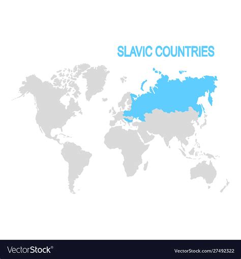 Map slavic countries Royalty Free Vector Image