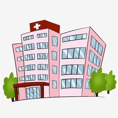 Commercial Building Clipart Transparent PNG Hd, Medical Hospital Building Hand Drawn Can Be ...