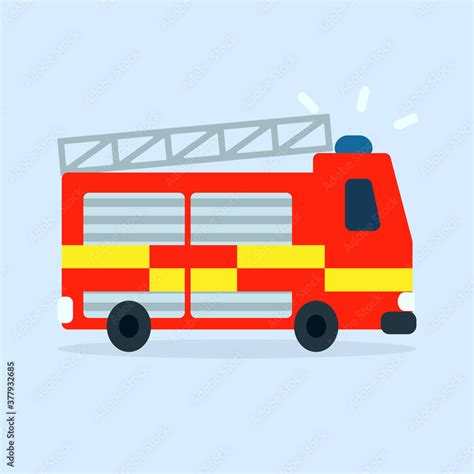 Fire engine truck cartoon icon. Clipart image isolated on background ...