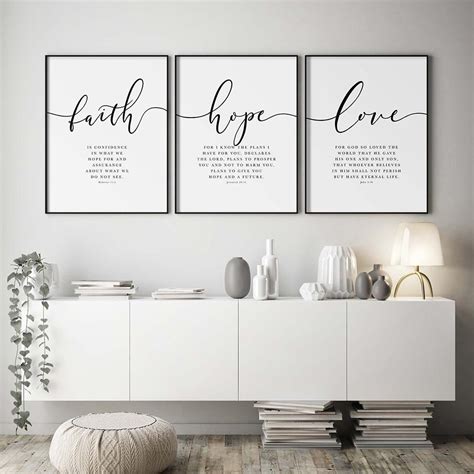 Faith Hope Love Wall Art | Bible verse wall art, Love wall art, Christian decor