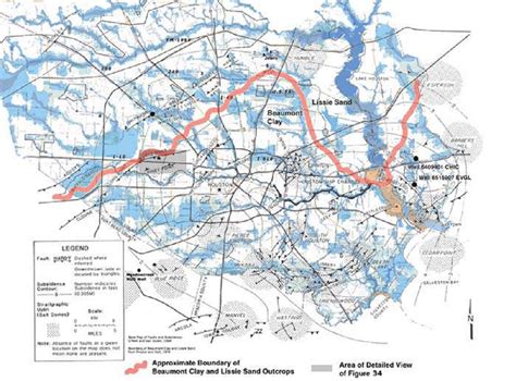 -Yr and 500-Yr Floodplain Map for Harris County w/ Known Faults (Data... | Download Scientific ...