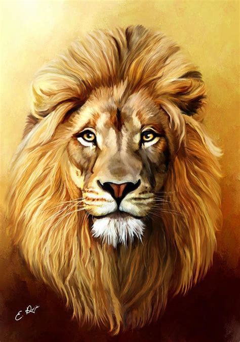 Lion Art Print by Ellens Art | Lion painting, Lion painting acrylic ...