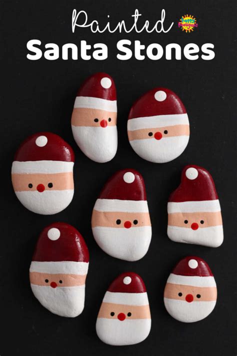 Painted Santa Stones - Happy Hooligans