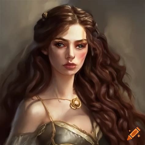 Concept art of a young queen in a fantasy gown on Craiyon