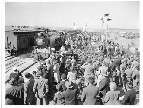 Odendaalsrus, 7 June 1948. The first train to travel over the new Whites - Odendaalsrus railway ...