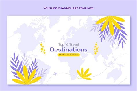 Free Vector | Flat design travel youtube channel