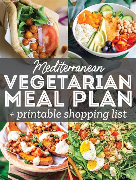 Vegetarian Meal Plan: A Week Of Mediterranean Recipes | Vegetarian meal ...