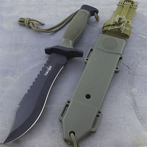 12" Survivor Military Bowie Fixed Blade Hunting Survival Knife HK-6001