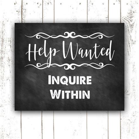 Help Wanted Printable Sign Help Wanted Sign Help Wanted - Etsy