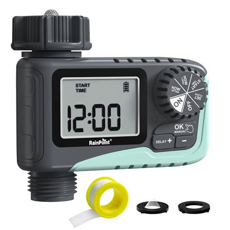 RAINPOINT Digital Sprinkler Timer, Programmable 1-Outlet Automatic Hose ...