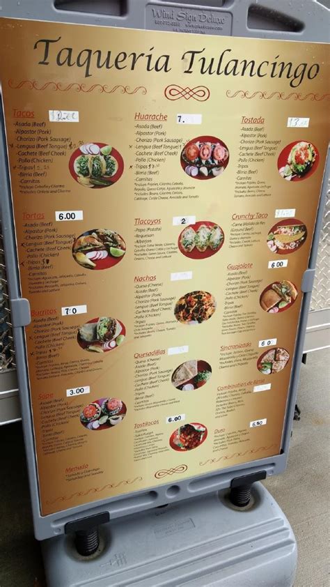 Menu at Amazing Taco Cart restaurant, McMinnville