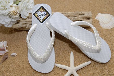 Bridal Flip Flops Bridal Sandals Beach Wedding by GitanaBridal