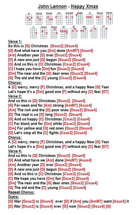 John Lennon - Happy Xmas [War Is Over] [V2] [W] | Lyrics and chords ...