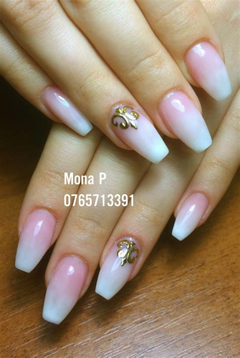 Balerina(coffin) shape baby boomer nail art | Nail art, Beautiful nails, Baby boomers nails