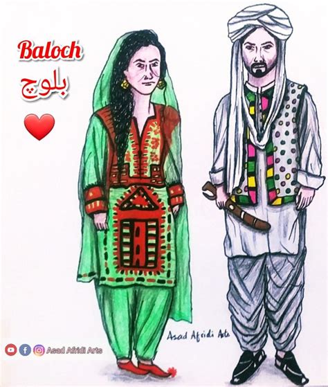 a drawing of two people dressed in traditional clothing