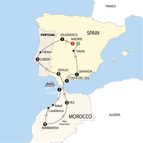 Printable Map Of Spain Portugal And Morocco - Free Printable Templates