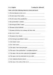 English worksheets: "Looking for Alibrandi"- characters