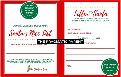 2024 Printable Letter to Santa & Certificate for Making Santa's Nice List